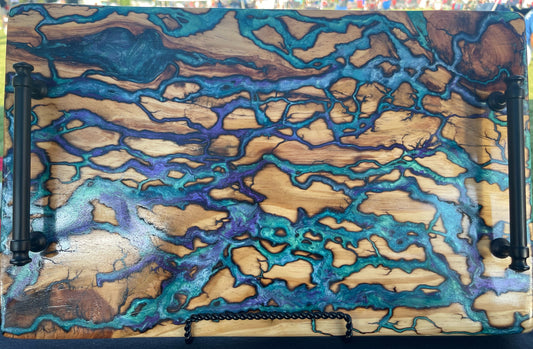 Large multicolor serving platter